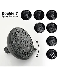Rainsken High Pressure 48-Settings Shower Head with Handheld Shower,Adjustable Height Slide Bar Dual Shower Head Combo Set