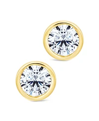 Sterling Forever Sterling Silver Round Cut Bezel Set Stud Earrings