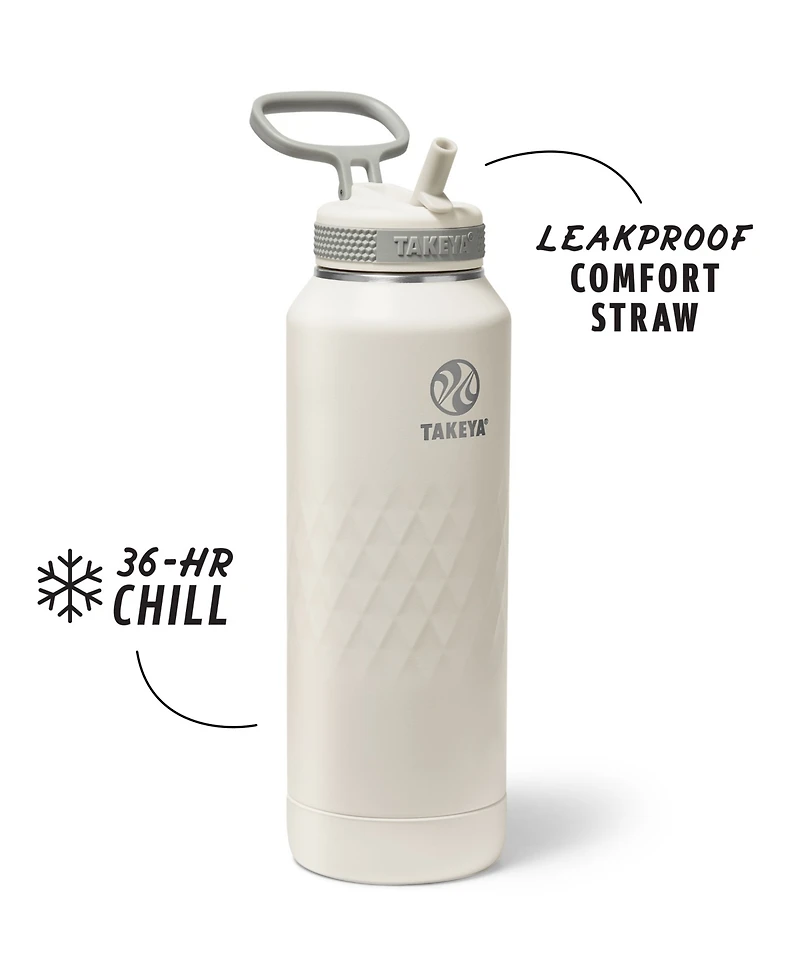 Takeya Sport 40 oz. Triple-Insulated Water Bottle with Straw Lid