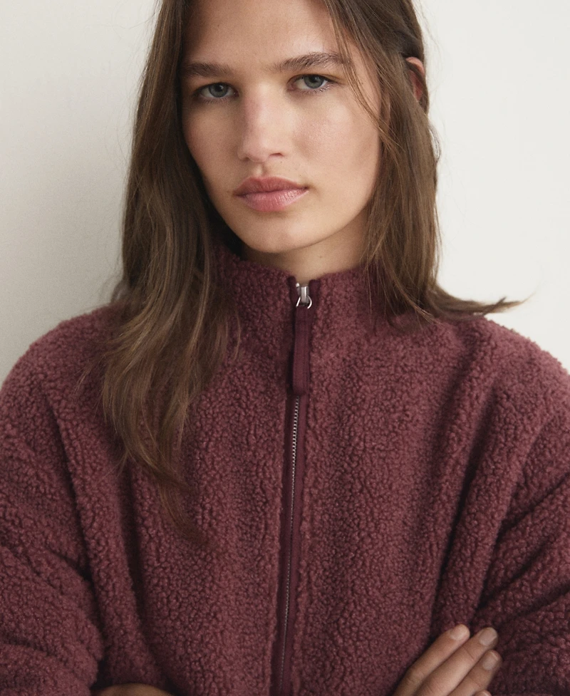 Mango Women's Fleece Zip Sweatshirt