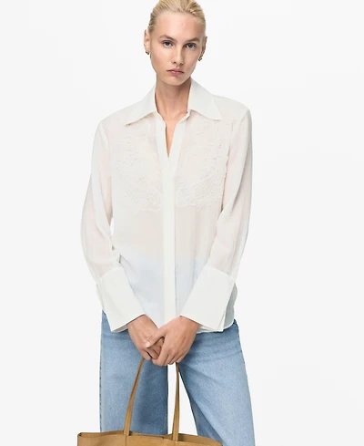 Mango Women's Patches Lyocell Shirt