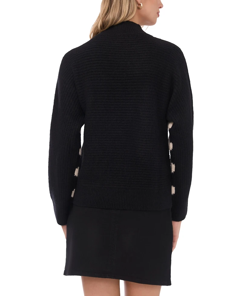 Vince Camuto Women's Zig Zag Motif Long-Sleeve Sweater