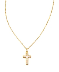 Kendra Scott Kyocera Opal 14K Gold-Plated Boxed Cross Pendant Necklace