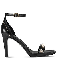 Karl Lagerfeld Paris Women's Kenz Pearl Ankle Strap Sandals