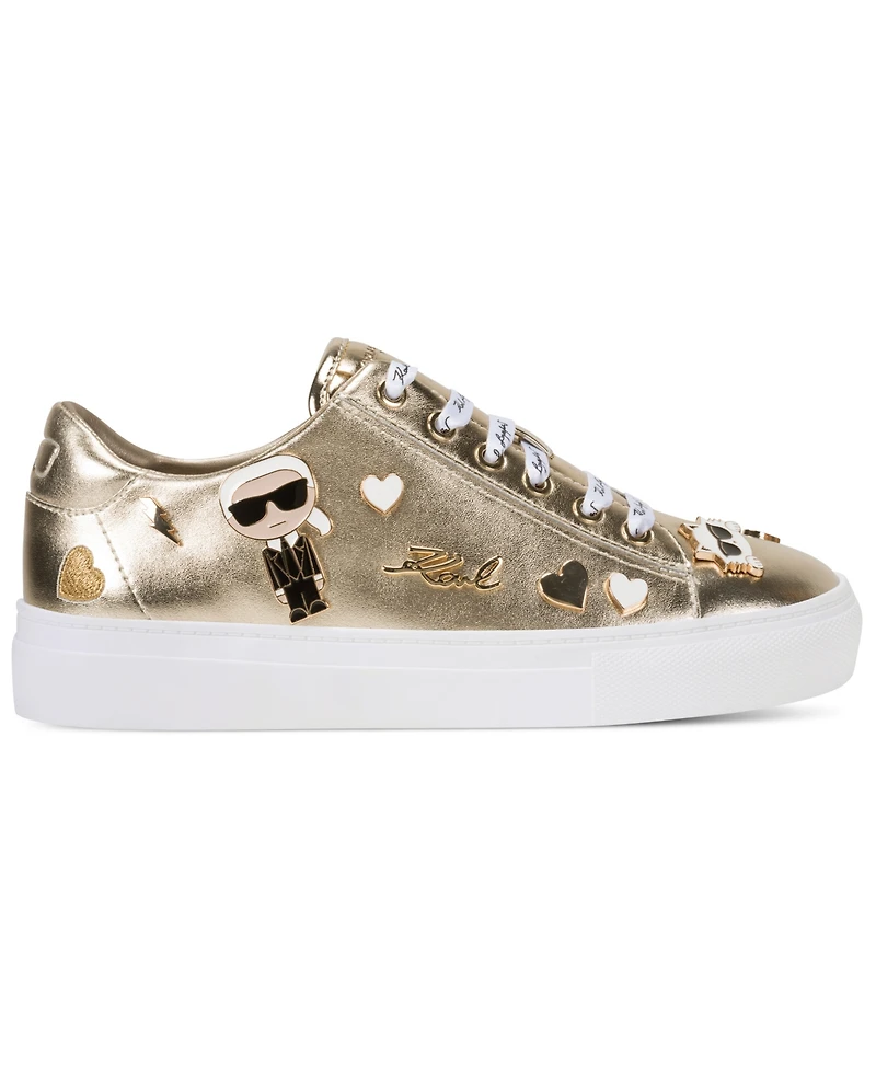 Karl Lagerfeld Paris Women's Cate Pins Lace Up Sneakers