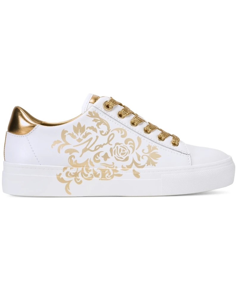 Karl Lagerfeld Paris Women's Cate Rococo Lace Up Sneakers