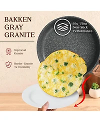 Bakken-Swiss 20-Piece Kitchen Cookware Set - Granite Non-Stick Eco-Friendly for All Stoves & Oven-Safe Marble coating