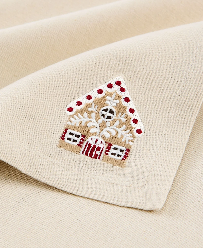Elrene Gingerbread Bliss 4-Pc. Embroidered Napkin Set, 17" x 17"