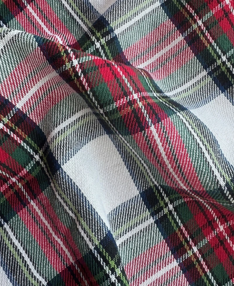 Elrene Christmas Classic Holiday Plaid Cotton Tree Round Skirt, 48"