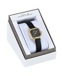 Ettika Classic Square Gold Plated Leather Watch