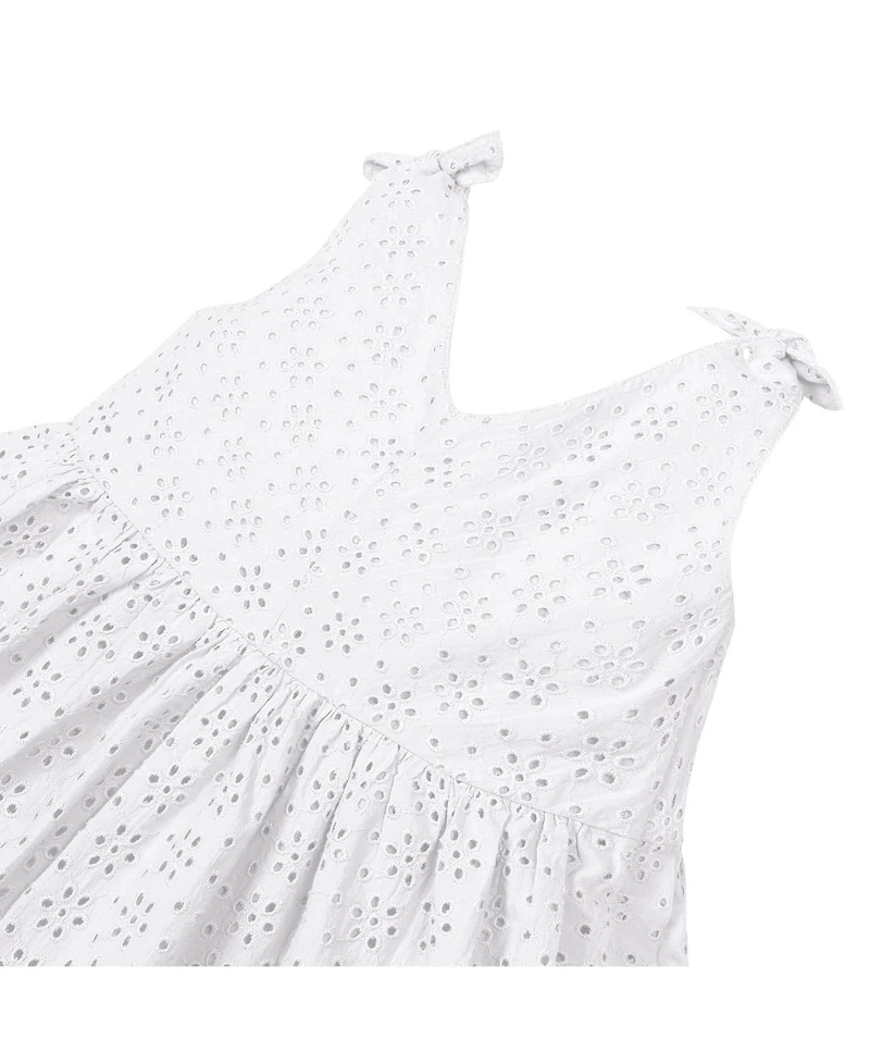 Hope & Henry Girls' Sleeveless Bow Shoulder Swing Dress