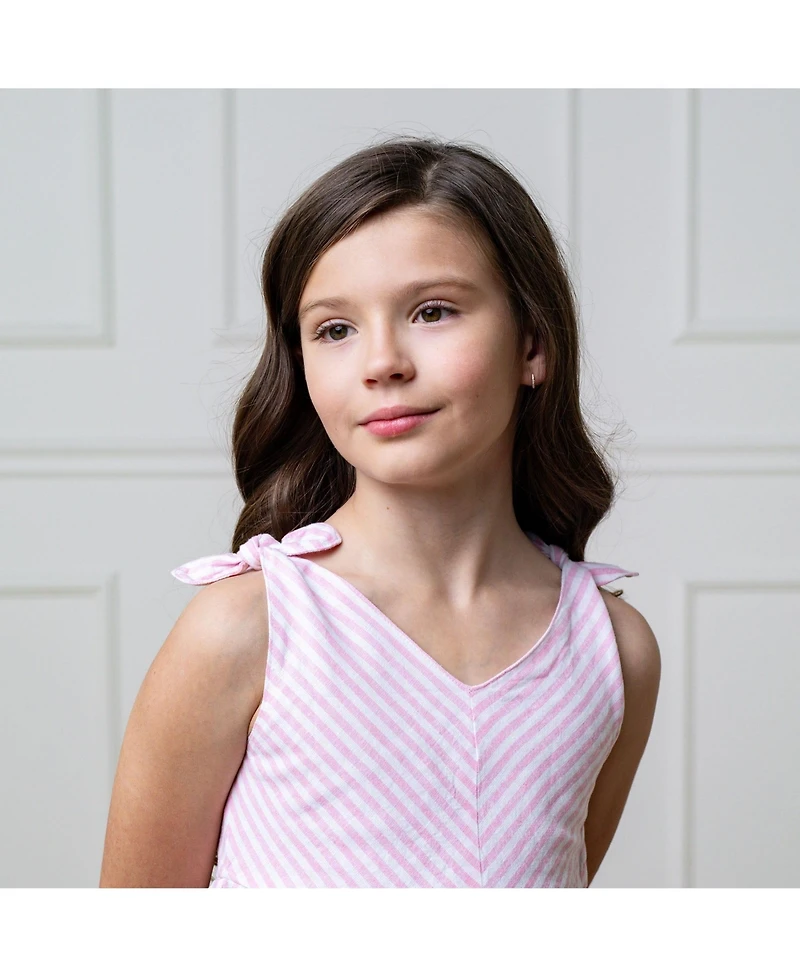 Hope & Henry Toddler Girls Sleeveless Bow Shoulder Swing Dress