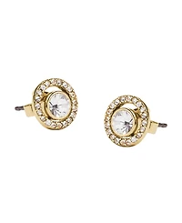 Coach Faux Stone Pave Halo Stud Earrings