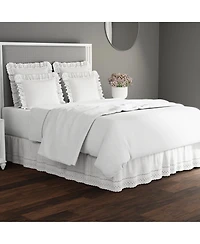 Fresh Ideas Ruffled Eyelet 14" Drop Bed Skirt, Queen