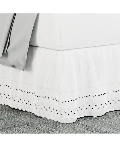 Fresh Ideas Ruffled Eyelet 14" Drop Bedskirt, King