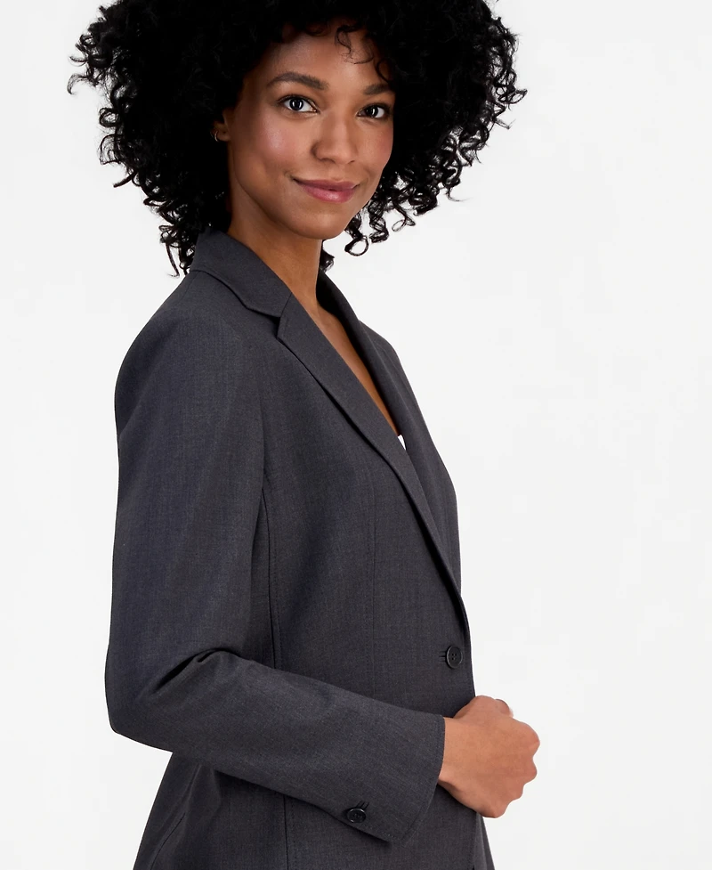 Anne Klein Single-Button Notched-Lapel Blazer