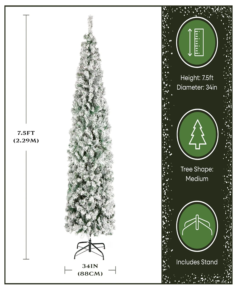 National Tree Company First Traditions Acacia Medium Flocked Tree 7.5 ft