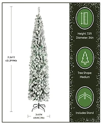 National Tree Company First Traditions Acacia Medium Flocked Tree 7.5 ft