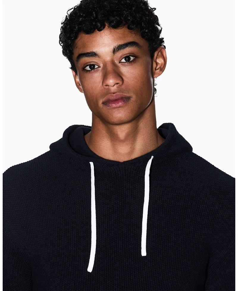 A|X Armani Exchange Men's Waffle Knit Hoodie Sweater