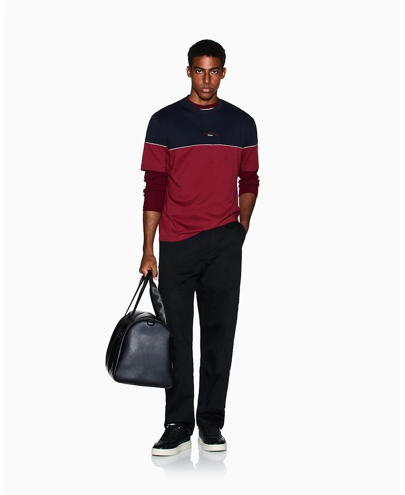 A|X Armani Exchange Men's Color Block Embroidered Center Logo T-Shirt