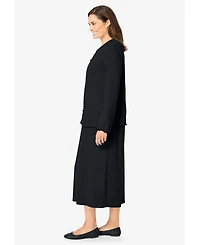 Woman Within Women's Lettuce Trim Knit Jacket Dress