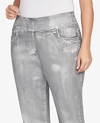 Ruby Rd. Plus Metallic Painted Pull On Jeans
