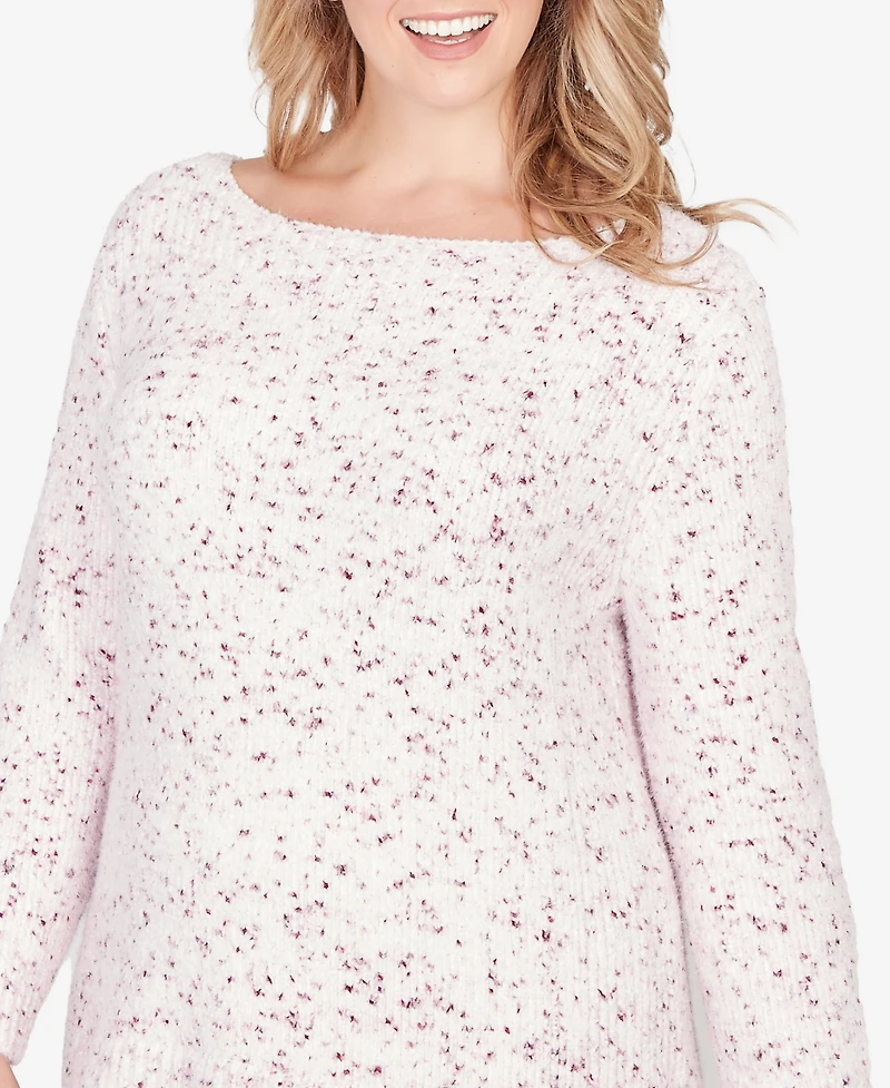 Ruby Rd. Plus Speckled Chenille Eyelash Sweater