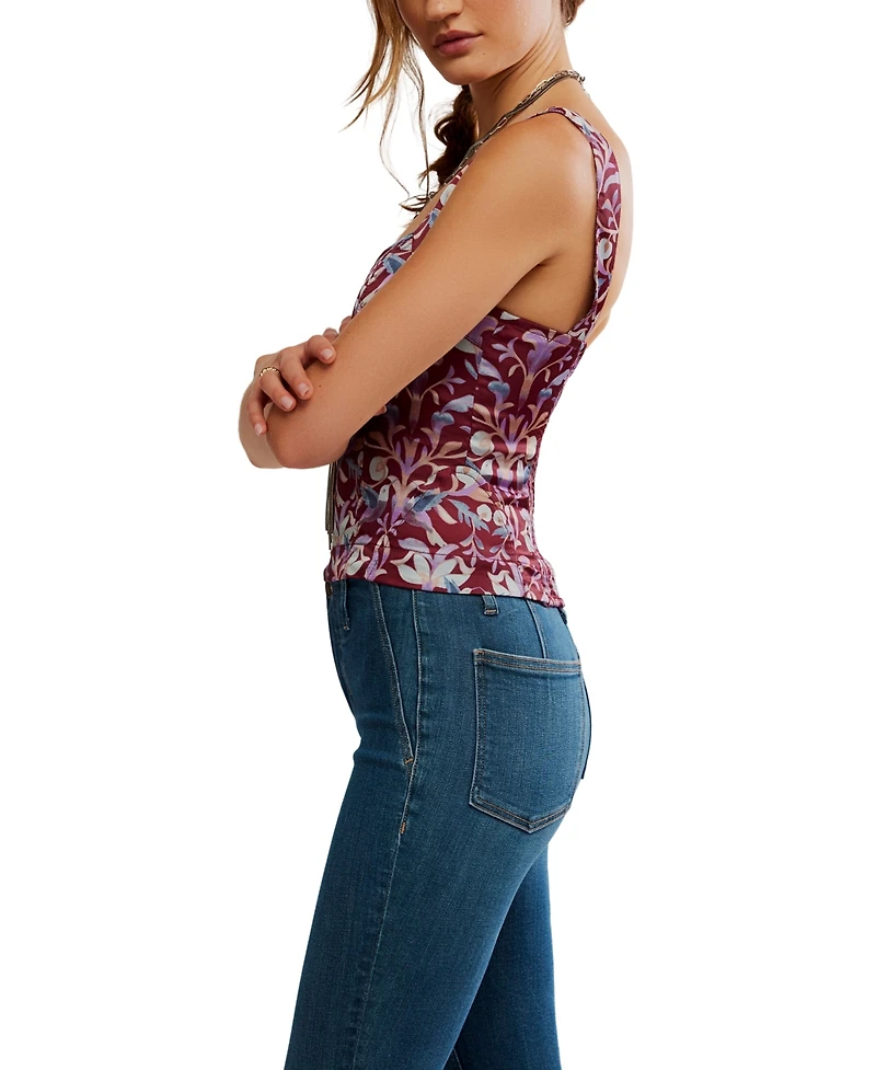 Free People Women's Grace Sleeveless Floral Printed Corset Top