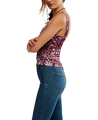 Free People Women's Grace Sleeveless Floral Printed Corset Top