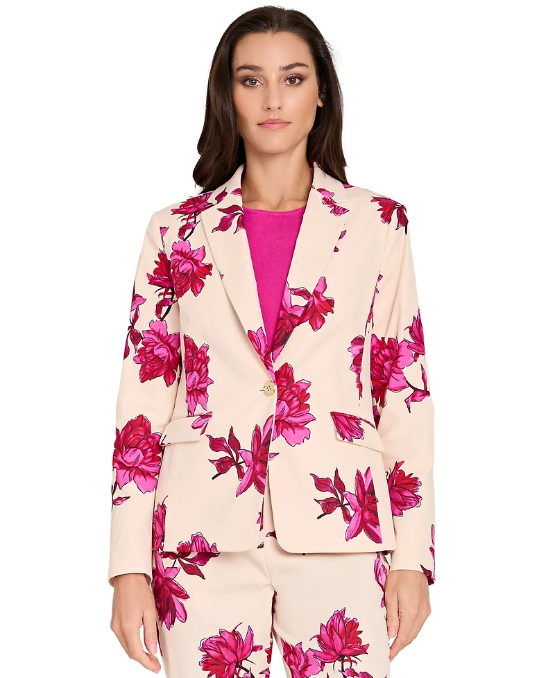 Tahari Asl Women's Printed Long-Sleeve Blazer