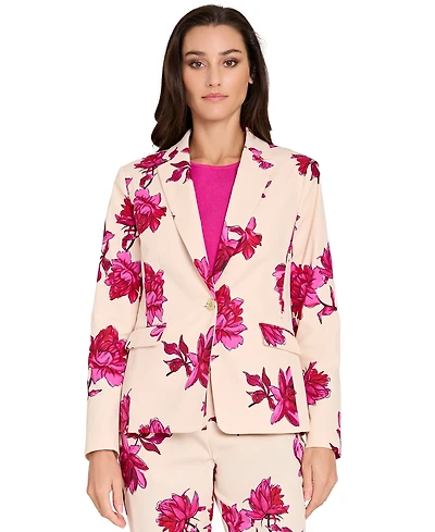 Tahari Asl Women's Printed Long-Sleeve Blazer