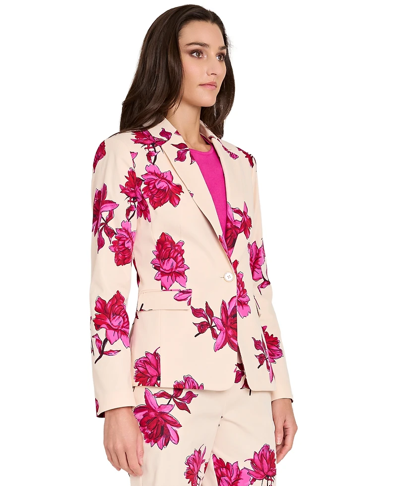 Tahari Asl Women's Printed Long-Sleeve Blazer