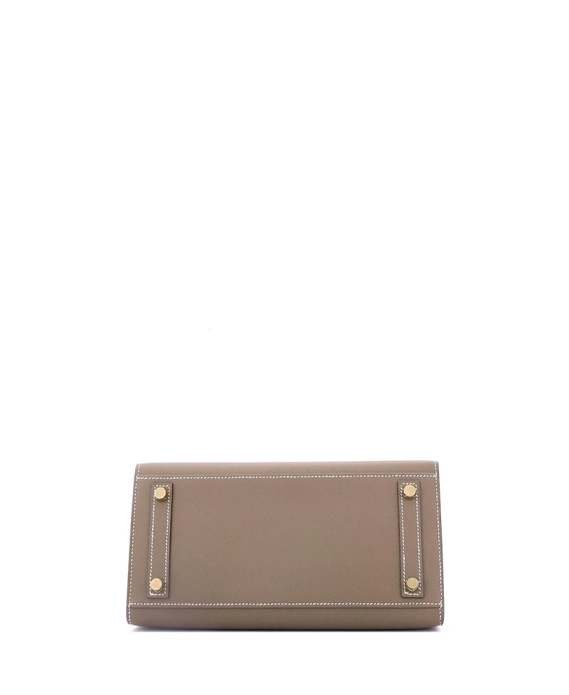 Pre-Owned Hermes Birkin 25 Handbag Grey Epsom with Gold Hardware