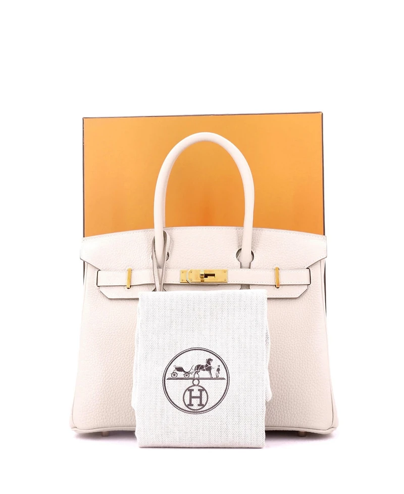 Pre-Owned HERMES Birkin 30 Handbag Light Togo with Rose Gold Hardware