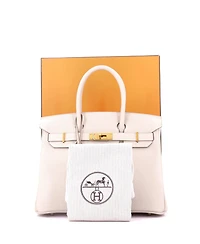 Pre-Owned HERMES Birkin 30 Handbag Light Togo with Rose Gold Hardware