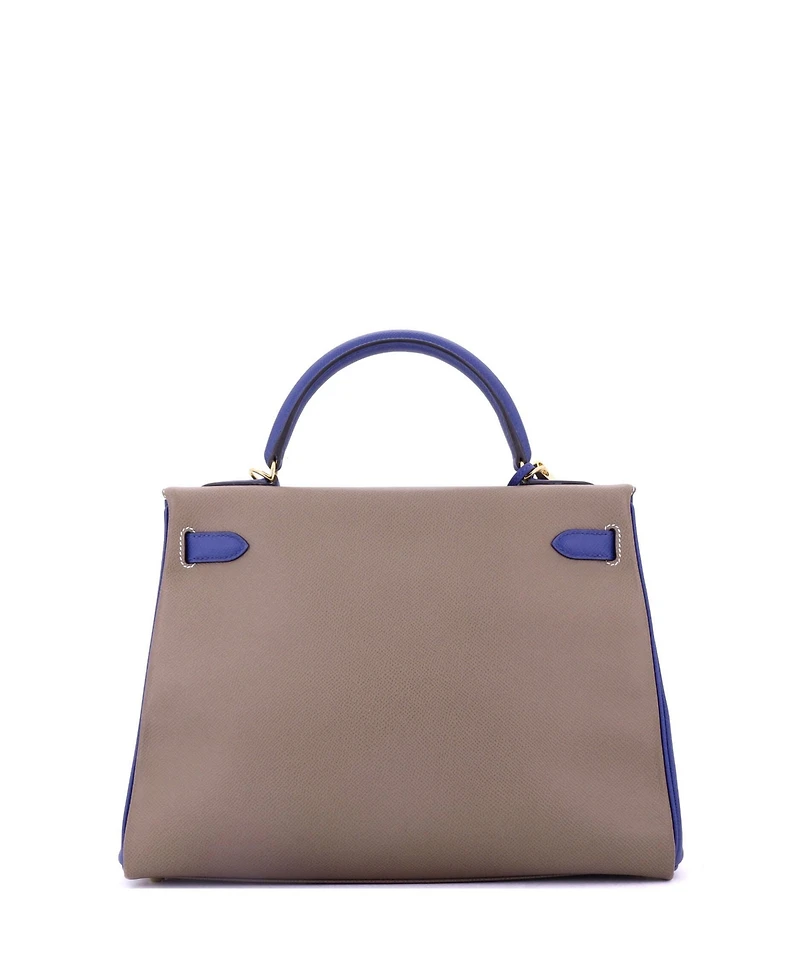 Pre-Owned Hermes Kelly Handbag Bicolor Epsom with Gold Hardware