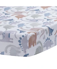 Lambs & Ivy Dino-Might 100% Cotton Dinosaur Baby/Toddler Fitted Crib Sheet