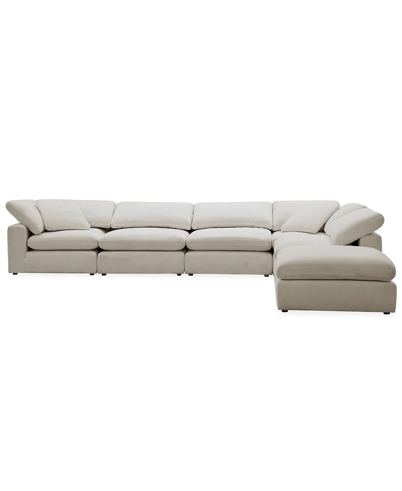 Furniture Fog -Pc. Fabric L-Sectional Ottoman End Sofa Set