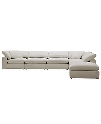 Furniture Fog -Pc. Fabric L-Sectional Ottoman End Sofa Set
