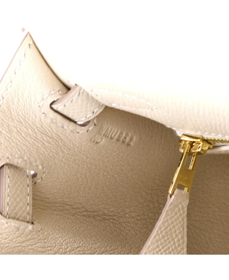 Pre-Owned Hermes Kelly 25 Handbag Light Epsom with Gold Hardware