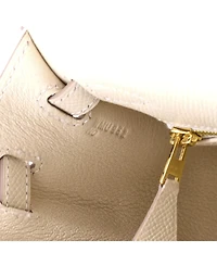 Pre-Owned Hermes Kelly 25 Handbag Light Epsom with Gold Hardware