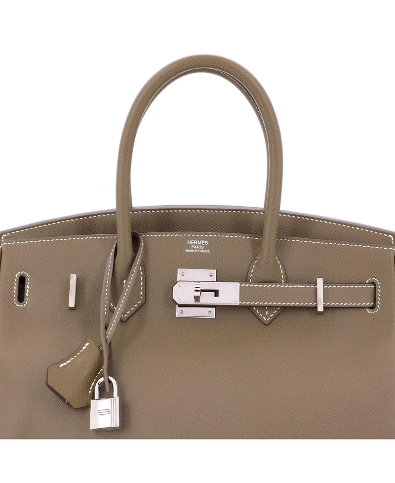 Pre-Owned Hermes Birkin 30 Handbag Grey Epsom with Palladium Hardware