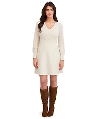 London Times Women's V-Neck Sweater Dress