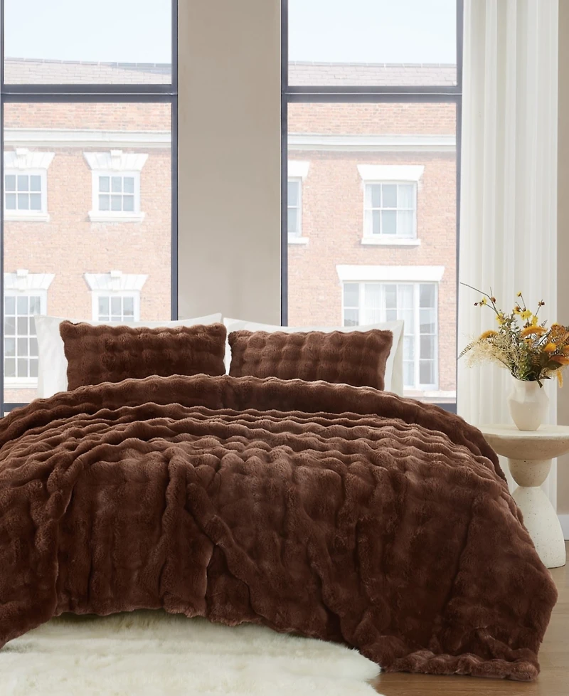 Brooklyn Loom Bubble Faux Fur 3-Pc. Comforter Set, King
