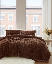 Brooklyn Loom Bubble Faux Fur 3-Pc. Comforter Set, King