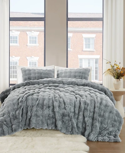 Brooklyn Loom Bubble Faux Fur 3-Pc. Comforter Set, King