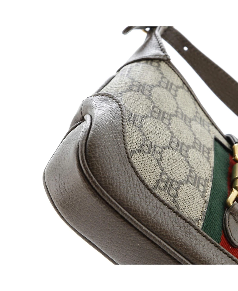 Pre-Owned Balenciaga Mini x Gucci The Hacker Project Jackie 1961 Hobo Bb Coated Canvas