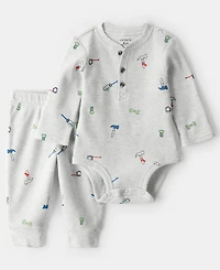 Carter's Baby Boys 2-Piece Construction Thermal Bodysuit and Pants Set