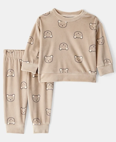 Carter's Baby Boys 2-Piece Bear Print Sweatshirt and Pants Set