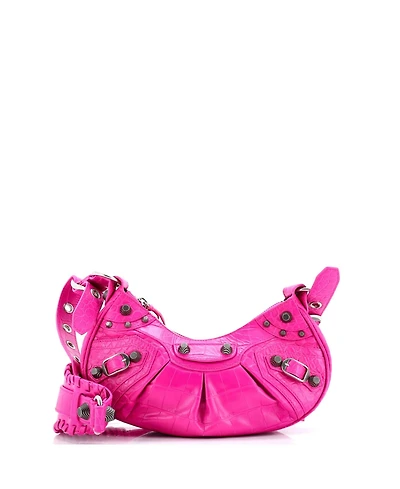 Pre-Owned Balenciaga Xs Le Cagole Giant Studs Shoulder Bag Embossed Leather